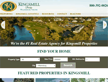 Tablet Screenshot of kingsmillrealestate.com